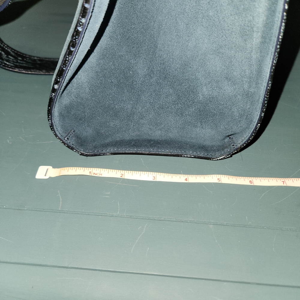 Brahmin Teal Green/Blue And Silvery Croc Embossed Shoulder Bag - Picture 6 of 8